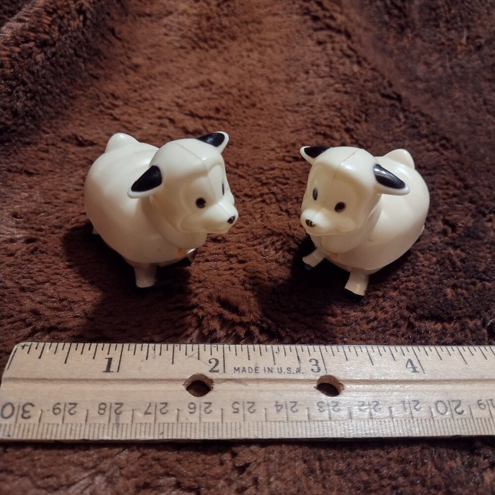 Vintage Pair Toy Sheep Poseable Articulating Farm Animals Unbranded Hong Kong‎